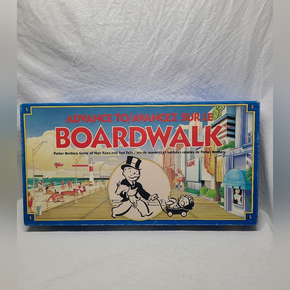 Vintage 1985 Advance To Boardwalk Board Game Parker Brothers Not Complete